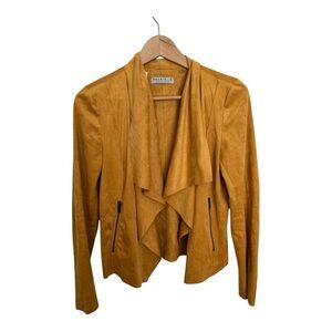 Bagatelle Women's mustard drape open Vest size small